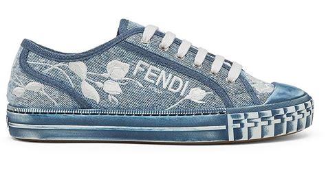 fendi domino embroidered denim sneakers|Domino .